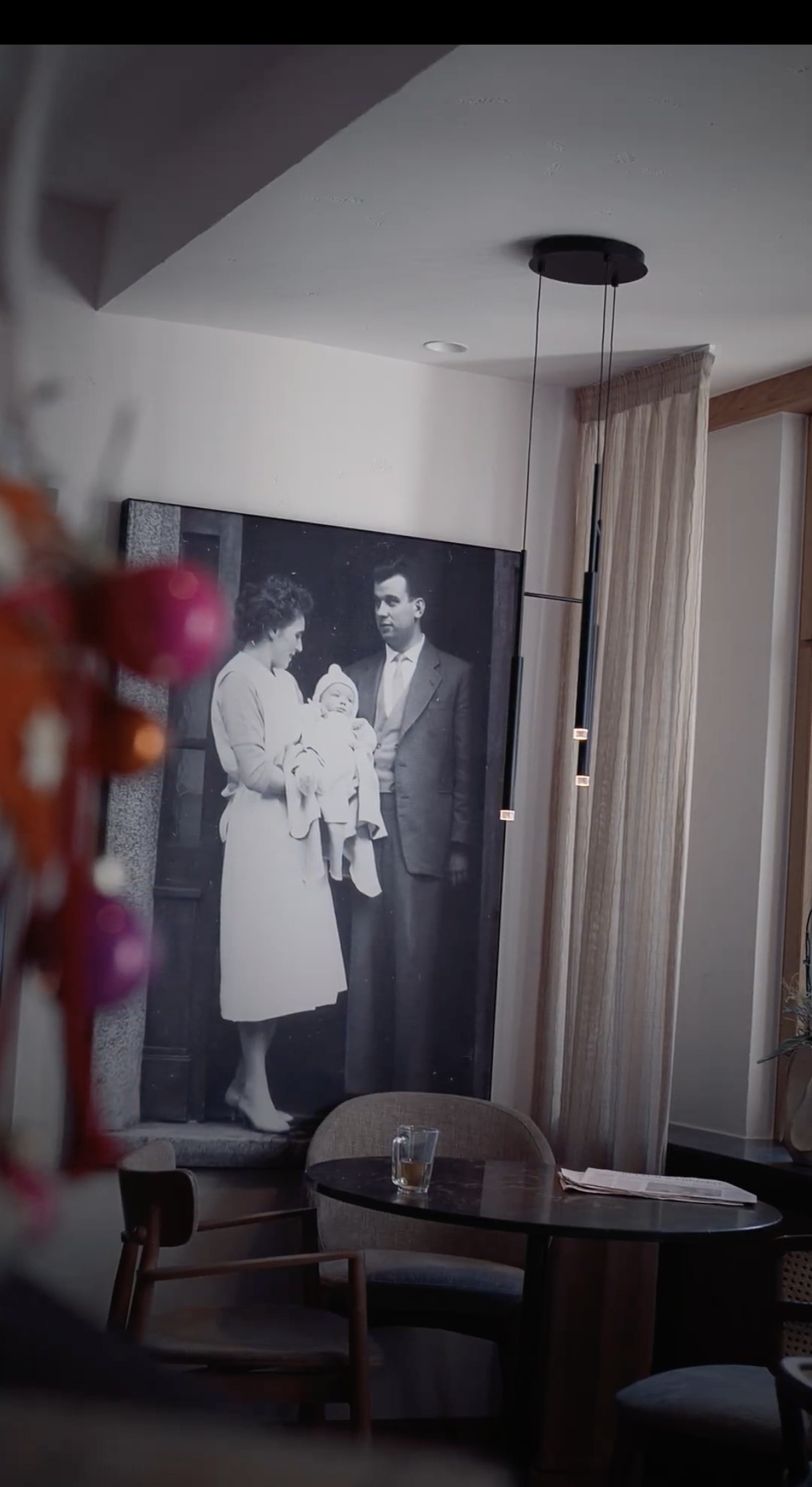 Familienfoto im Restaurant